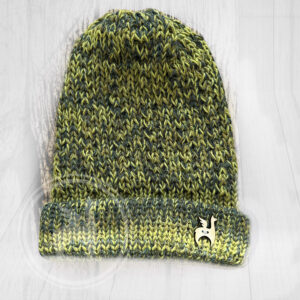 3green alpaca wool beanie handmade heartpattern Ireland