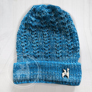 Blue alpaca wool beanie handmade Ireland