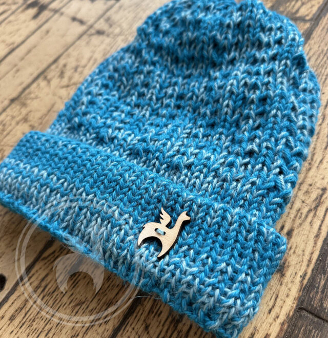 Blue alpaca wool beanie handmade detail Ireland