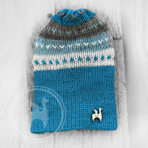 Blue grey alpaca wool heart pattern Ireland
