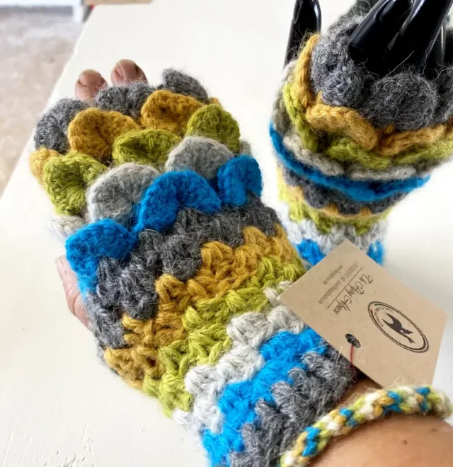Dragon gloves pattern, the Flying Alpaca, Kilkee, Clare, Ireland