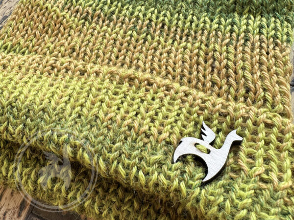 Green alpaca wool beanie handmade detail Ireland
