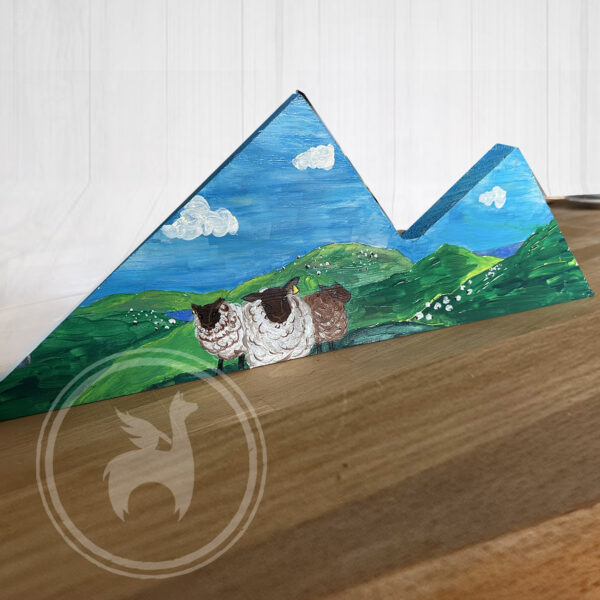 Handmade painting sheep landscape Ireland