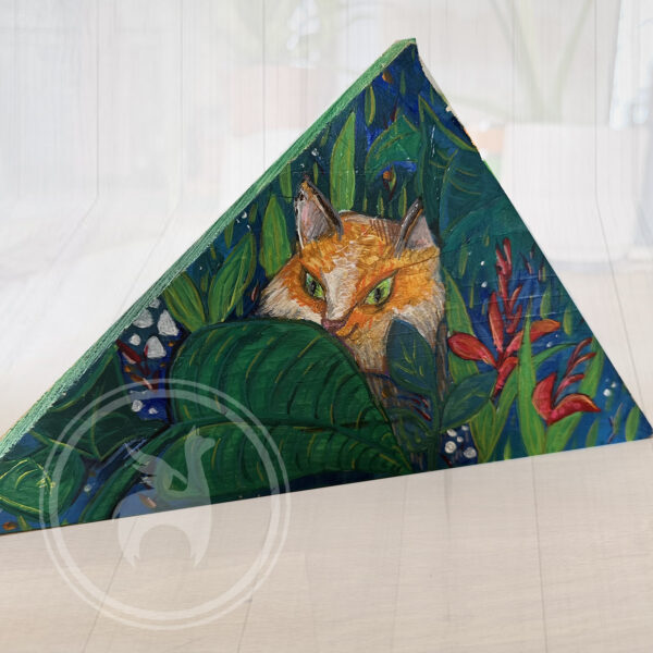 Handpaint recycling wood original craft fox detail Ireland