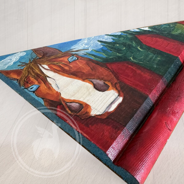 Handpaint recycling wood original craft horse detail Ireland