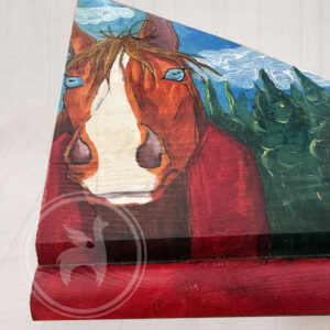 Handpaint recycling wood original craft horse detail Ireland