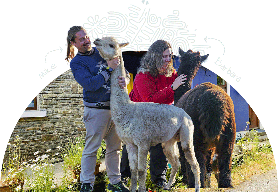 Mike & barbara from the flying alpaca, clare Ireland